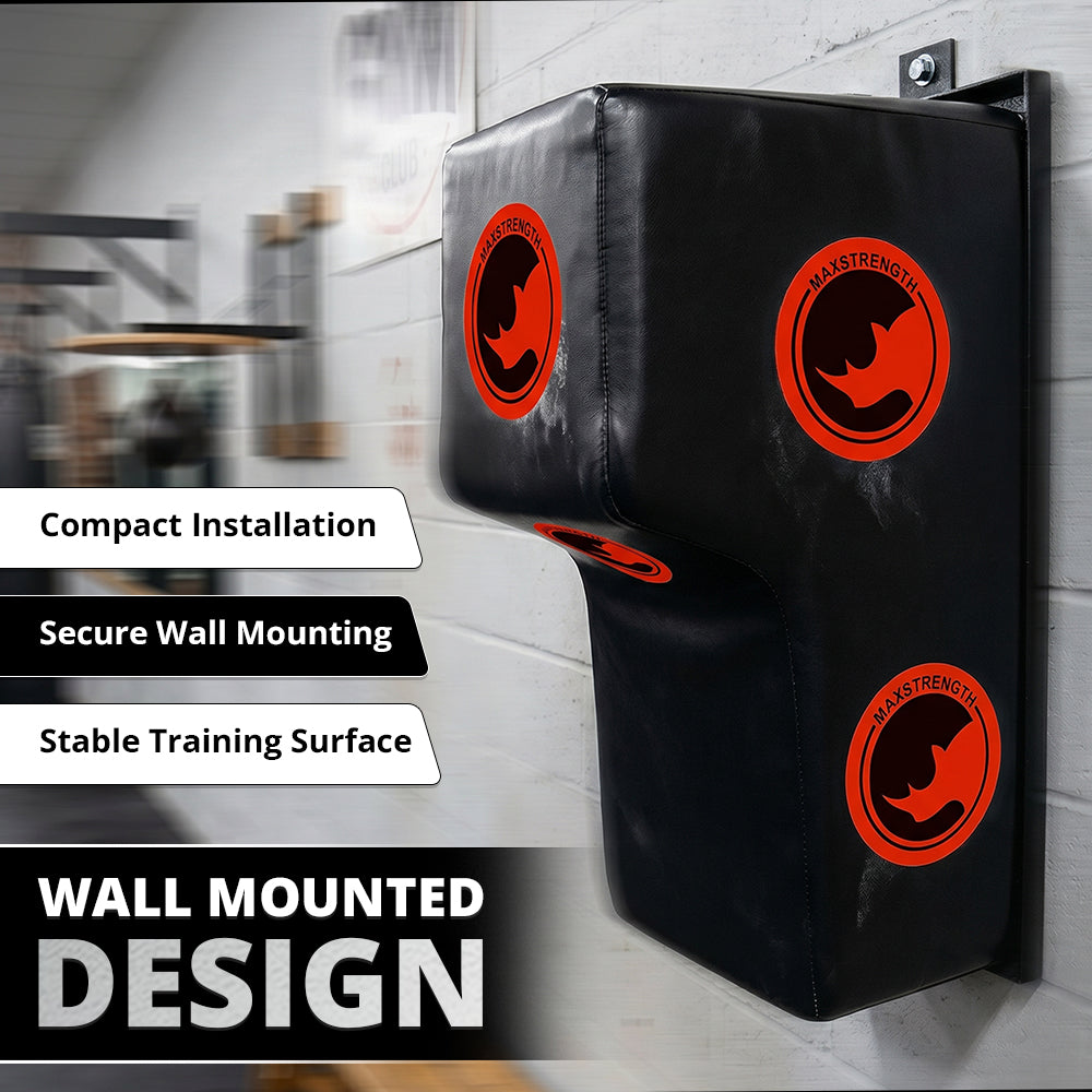MAXSTRENGTH Wall-Mounted Boxing Punch Pad with Uppercut Seat
