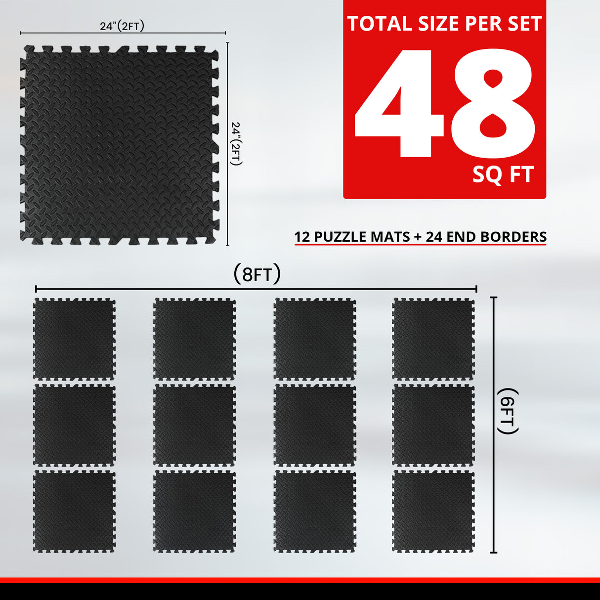 MAXSTRENGTH 12mm EVA Floor Mats Interlocking Soft Foam Kids