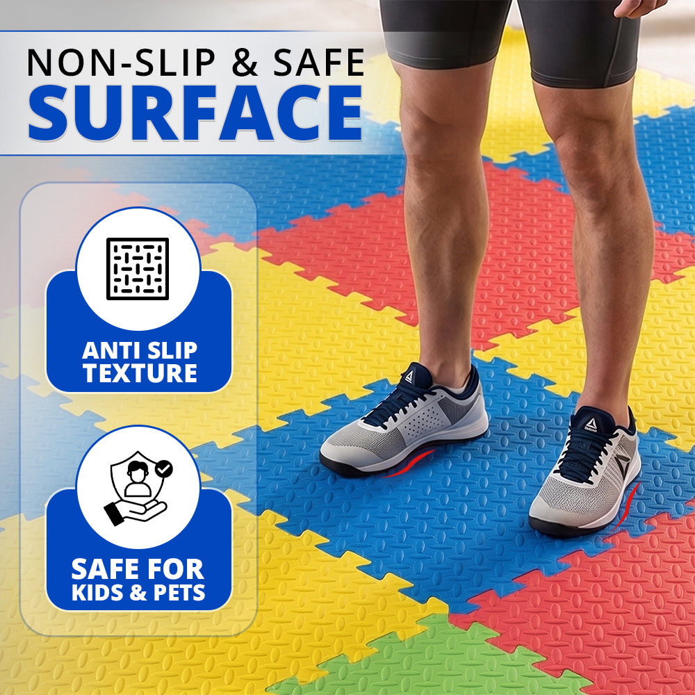 Interlocking Foam Play Mat for Kids | EVA Baby Floor Mat 12mm