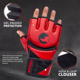 MAXSTRENGTH MMA Fighting Gloves Grappling || Gel Padded Premium Built