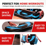 MAXSTRENGTH Adjustable Aerobic Stepper –5 Level Fitness Step (Blue/Black)