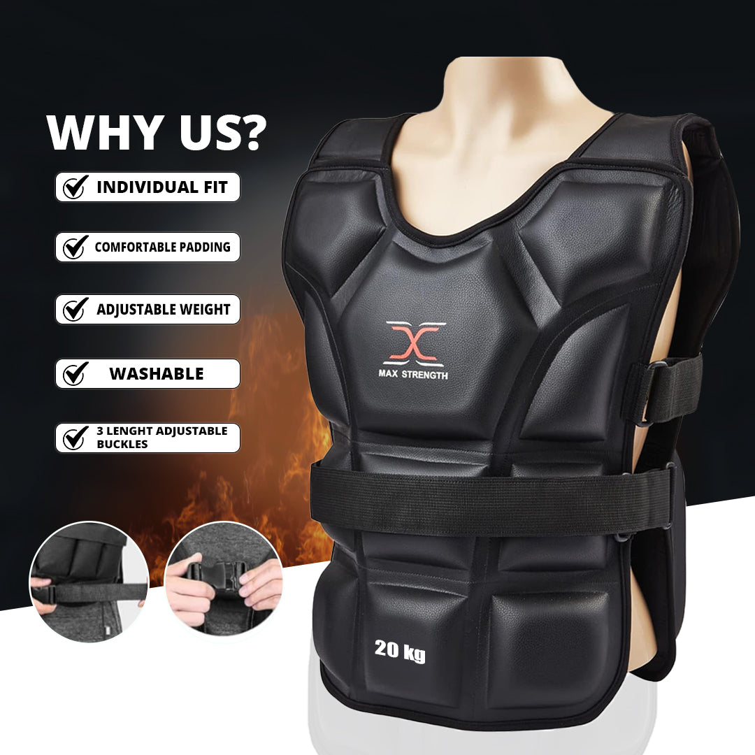 MAXSTRENGTH Weight Vest Crossfit 10-20kg