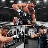 MAXSTRENGTH MMA Fighting Gloves Grappling || Gel Padded Premium Built