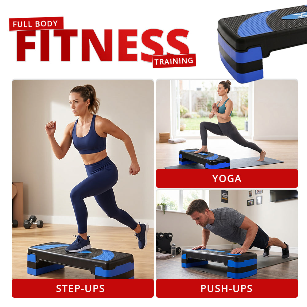 MAXSTRENGTH 3 Level Adjustable Aerobic Stepper | Cardio Fitness Step