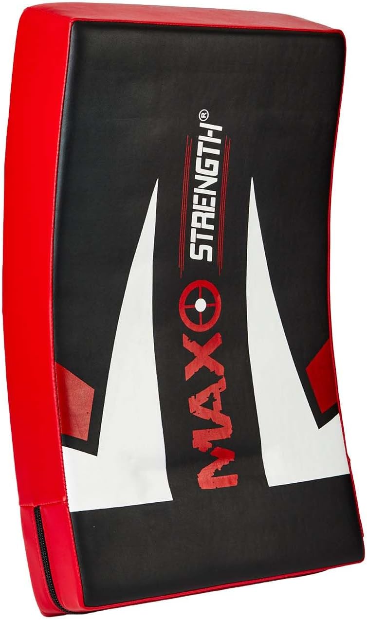 MAXSTRENGTH Boxing Kick Pad Strike Shield Curved Red/Black