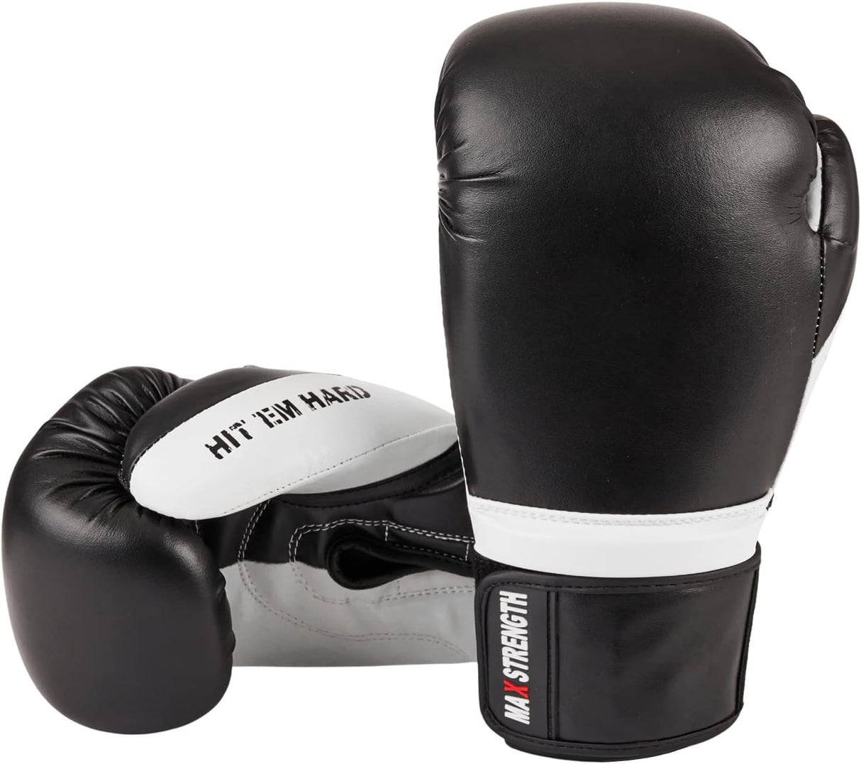 MAXSTRENGTH Boxing Gloves Sparring Gloves Black/White