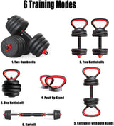 MAXSTRENGTH Adjustable Dumbbells Kettlebells Barbell Set