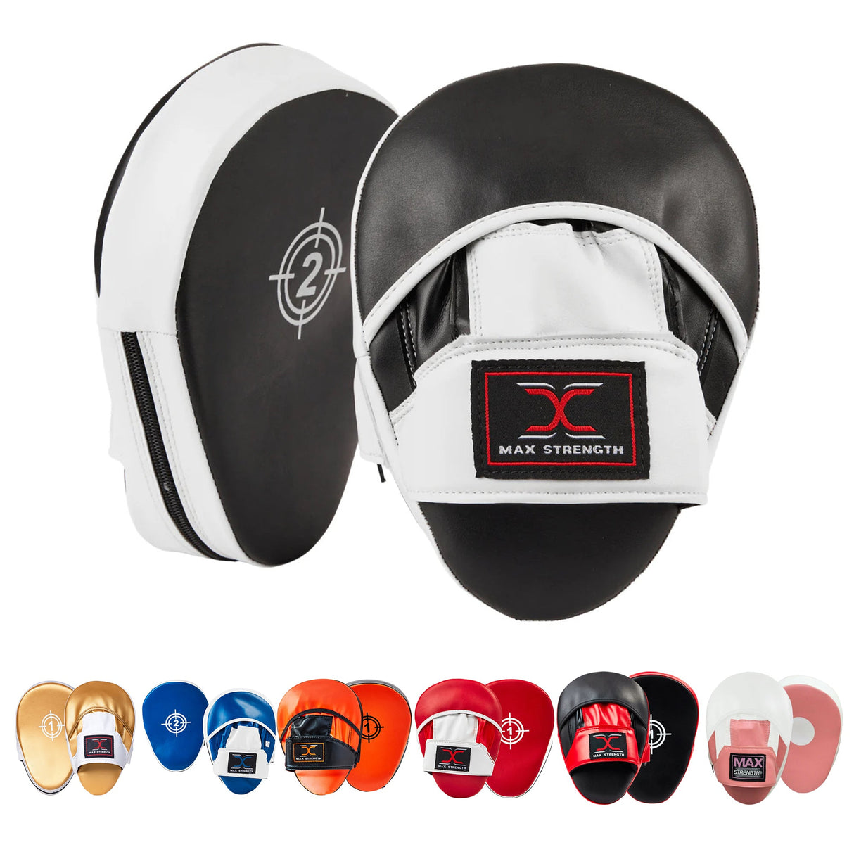 MAXSTRENGTH Boxing Focus Pads Mitts Black/White