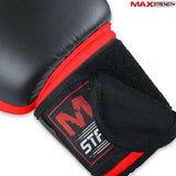 MAXSTRENGTH Boxing Sparring Gloves MMA Training Black/Red