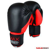 MAXSTRENGTH Boxing Sparring Gloves MMA Training Black/Red