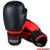 MAXSTRENGTH Boxing Sparring Gloves MMA Training Black/Red