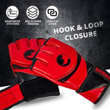 MAXSTRENGTH MMA Fighting Gloves Grappling Rhino Red