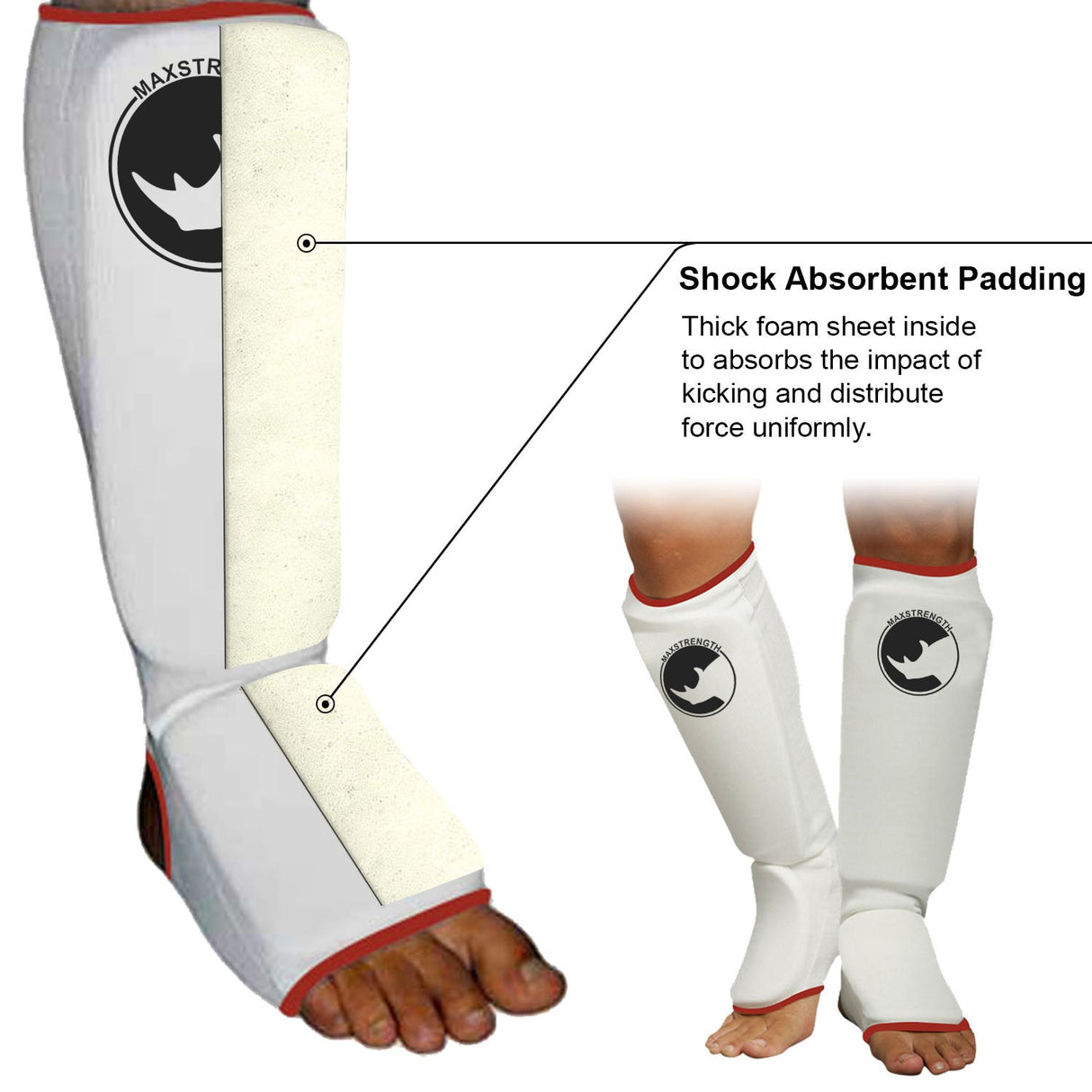 MAXSTRENGTH Shin Instep Guards Protector