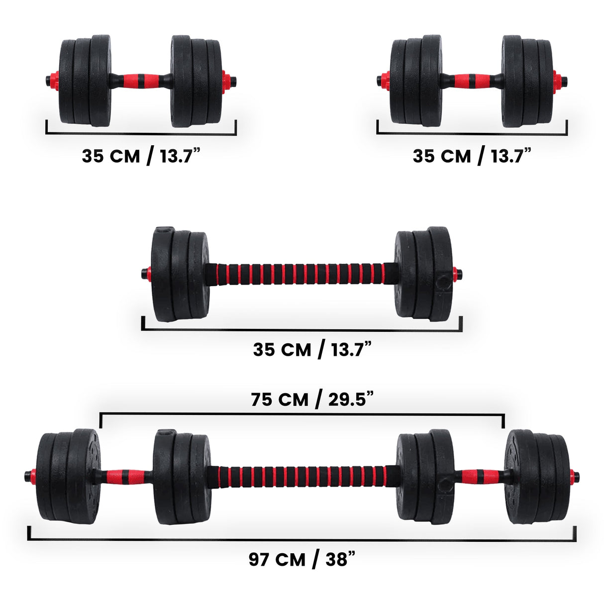 Buy Now Vinyl dumbbells and Barbell Set of 10kg to 30kg Maxstrength MAXSTRENGTH