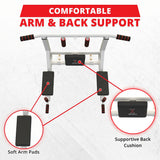 MAXSTRENGTH Wall Mounted Pull Up Bar & Dip Station White