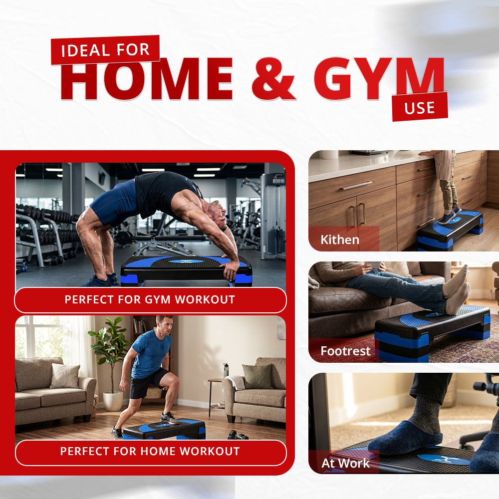 MAXSTRENGTH 3 Level Adjustable Aerobic Stepper | Cardio Fitness Step