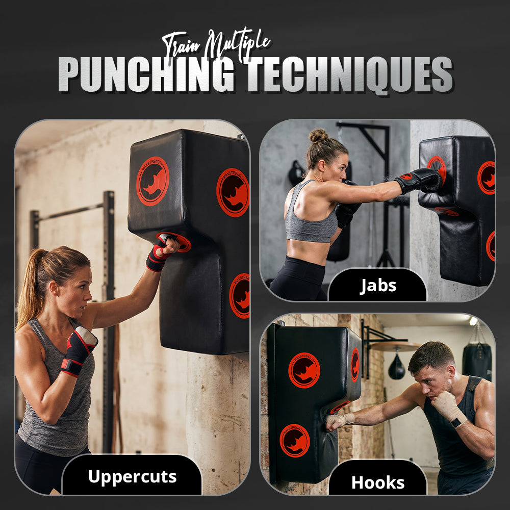 MAXSTRENGTH Wall-Mounted Boxing Punch Pad with Uppercut Seat
