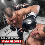 MAXSTRENGTH MMA Fighting Gloves Grappling || Gel Padded Premium Built