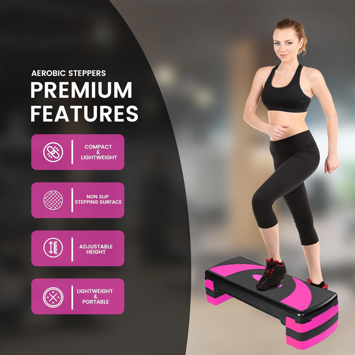 MAXSTRENGTH Aerobic Stepper Step Cardio Exercise 3 Level