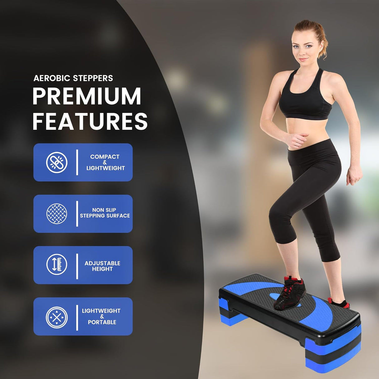 MAXSTRENGTH Aerobic Stepper Step Cardio Exercise 3 Level