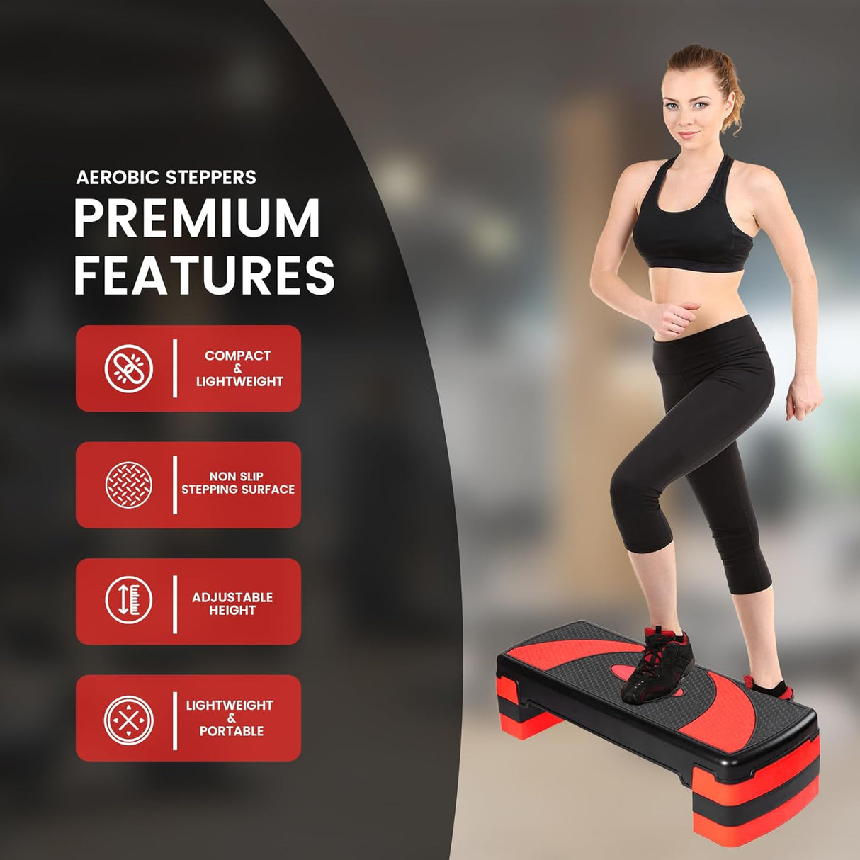MAXSTRENGTH Aerobic Stepper Step Cardio Exercise 3 Level