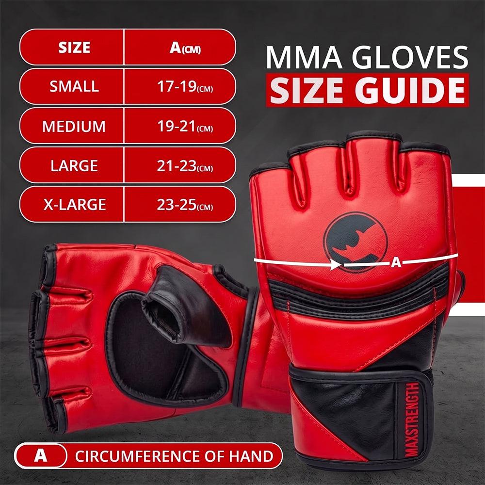 MAXSTRENGTH MMA Fighting Gloves Grappling Rhino Red gloves