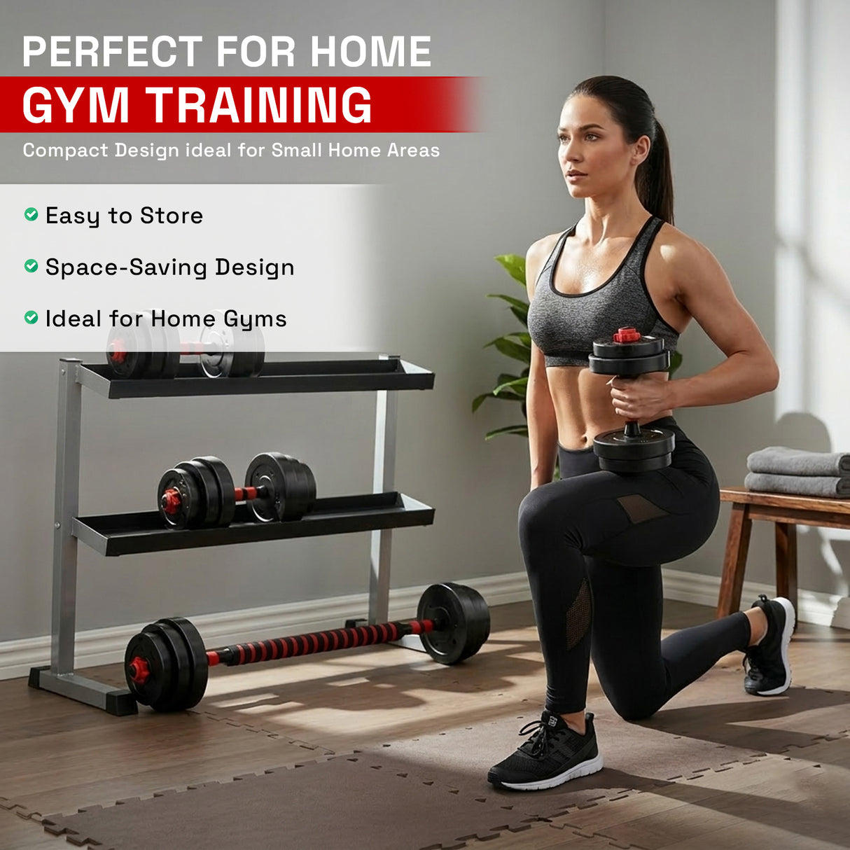 MAXSTRENGTH Adjustable Vinyl Weight Set Dumbbells Barbell Joiner (10–30kg)