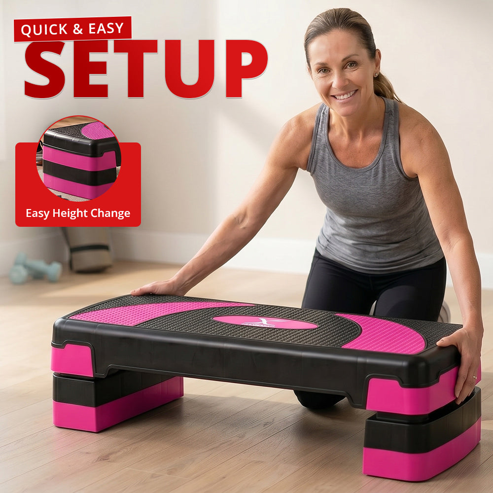 MAXSTRENGTH 3 Level Adjustable Aerobic Stepper | Cardio Fitness Step