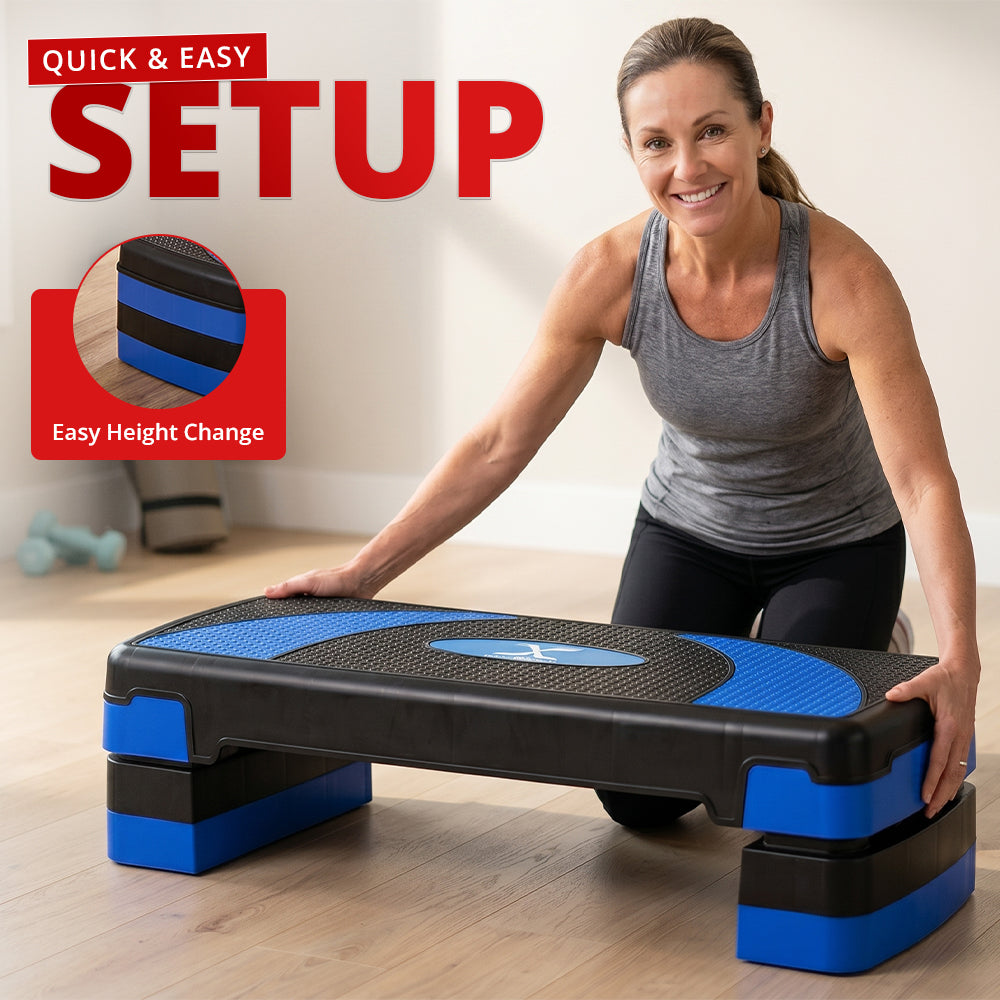 MAXSTRENGTH 3 Level Adjustable Aerobic Stepper | Cardio Fitness Step