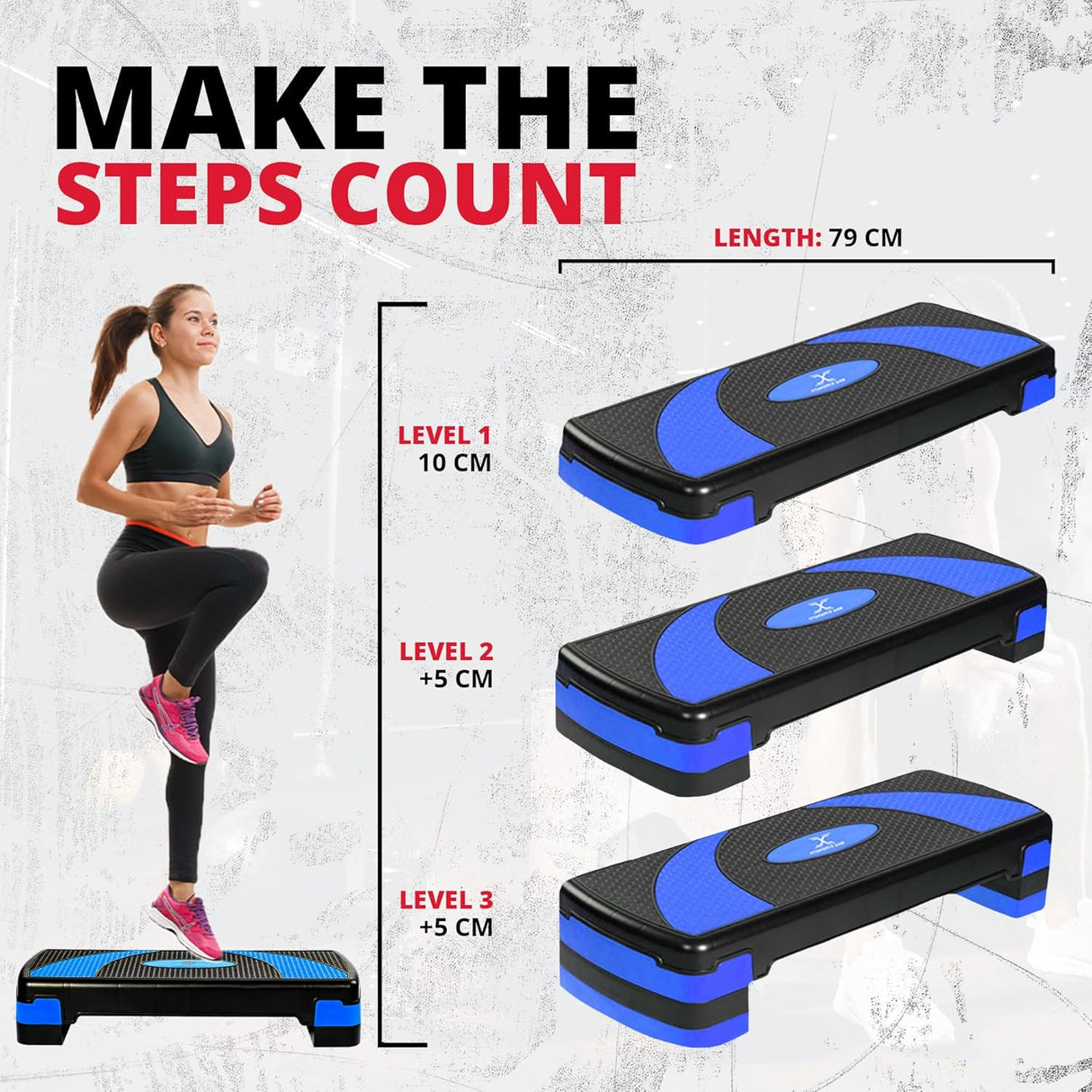 MAXSTRENGTH Aerobic Stepper Step Cardio Exercise 3 Level