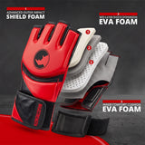 MAXSTRENGTH MMA Fighting Gloves Grappling || Gel Padded Premium Built