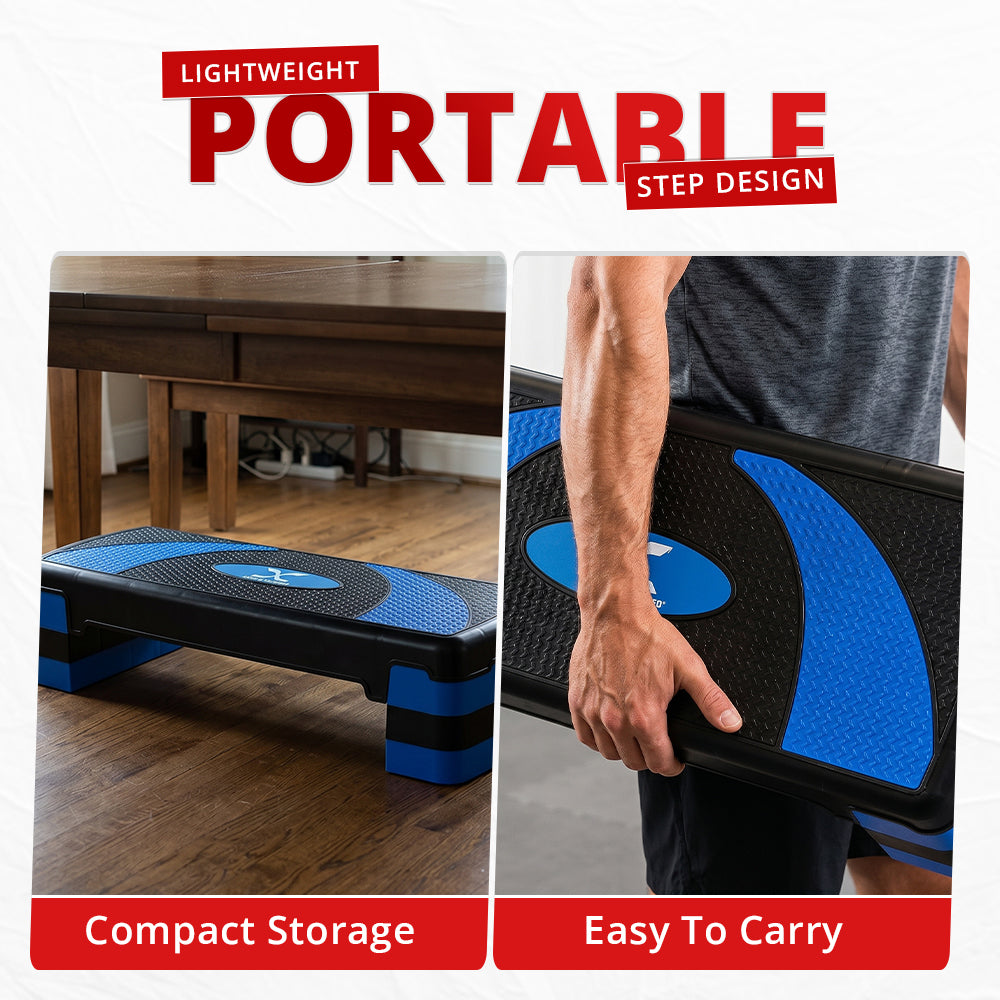 MAXSTRENGTH 3 Level Adjustable Aerobic Stepper | Cardio Fitness Step