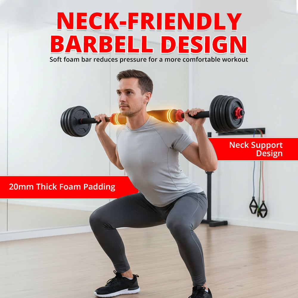 MAXSTRENGTH Adjustable Dumbbells Kettlebells Barbell Set 6-in-1 Multifunctional Weights for Home & Gym