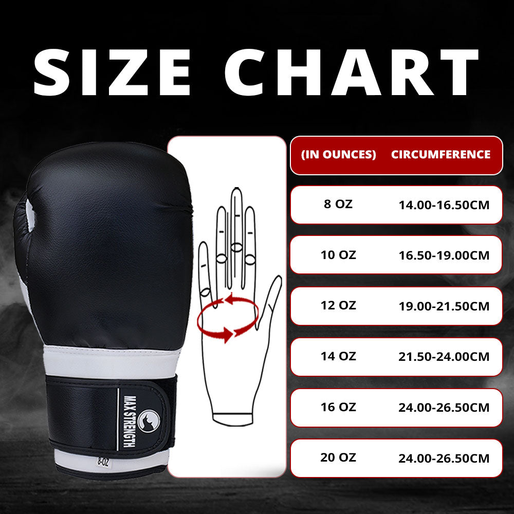 MAXSTRENGTH Boxing Gloves & Focus Pads Set – Curved Hook & Jab Mitts for Boxing, MMA, Muay Thai & Kickboxing Training