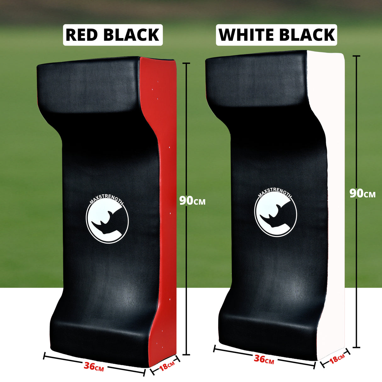 Max Strength Double Rugby Tackle Shield Curved with Back Zip (Black/Red & Black/White)