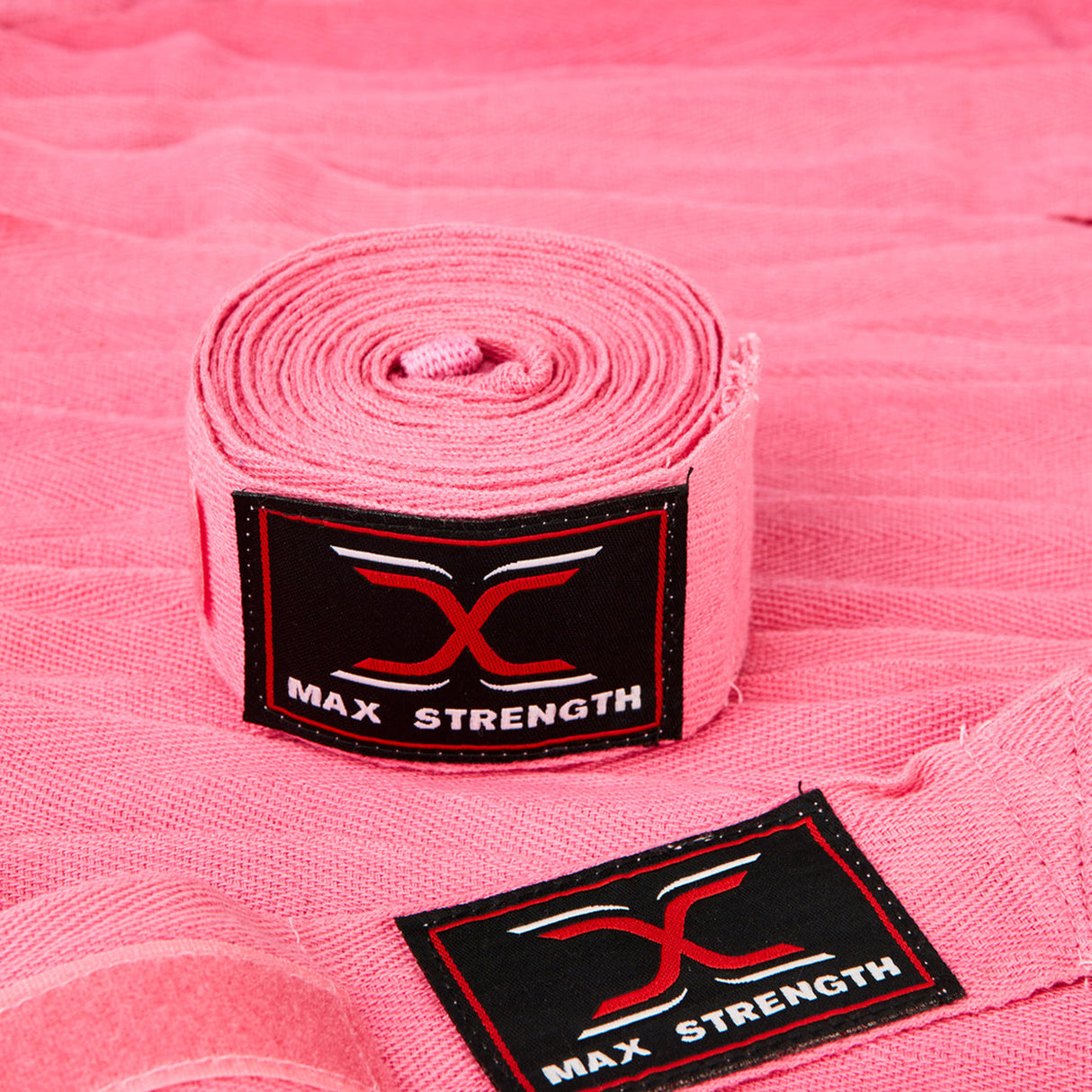 MAXSTRENGTH Boxing Gloves & Focus Pads with 4.5m Hand Wraps | Punch Mitt Set for Muay Thai, MMA, Kickboxing, Sparring Training (Pink white series)