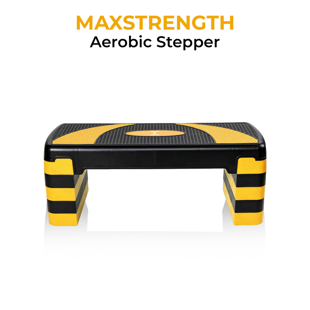 MAXSTRENGTH Aerobic Stepper Fitness Exercise Equipment Adjustable Gym Step