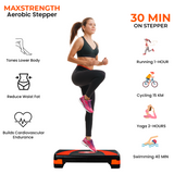 MAXSTRENGTH Adjustable Aerobic Stepper Fitness 5 Level Red