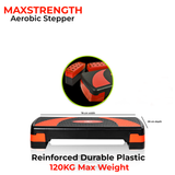 MAXSTRENGTH Adjustable Aerobic Stepper Fitness 5 Level Red