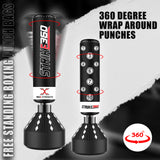 MAXSTRENGTH Freestanding Punch Bag Strike360 White/Black 5.5FT