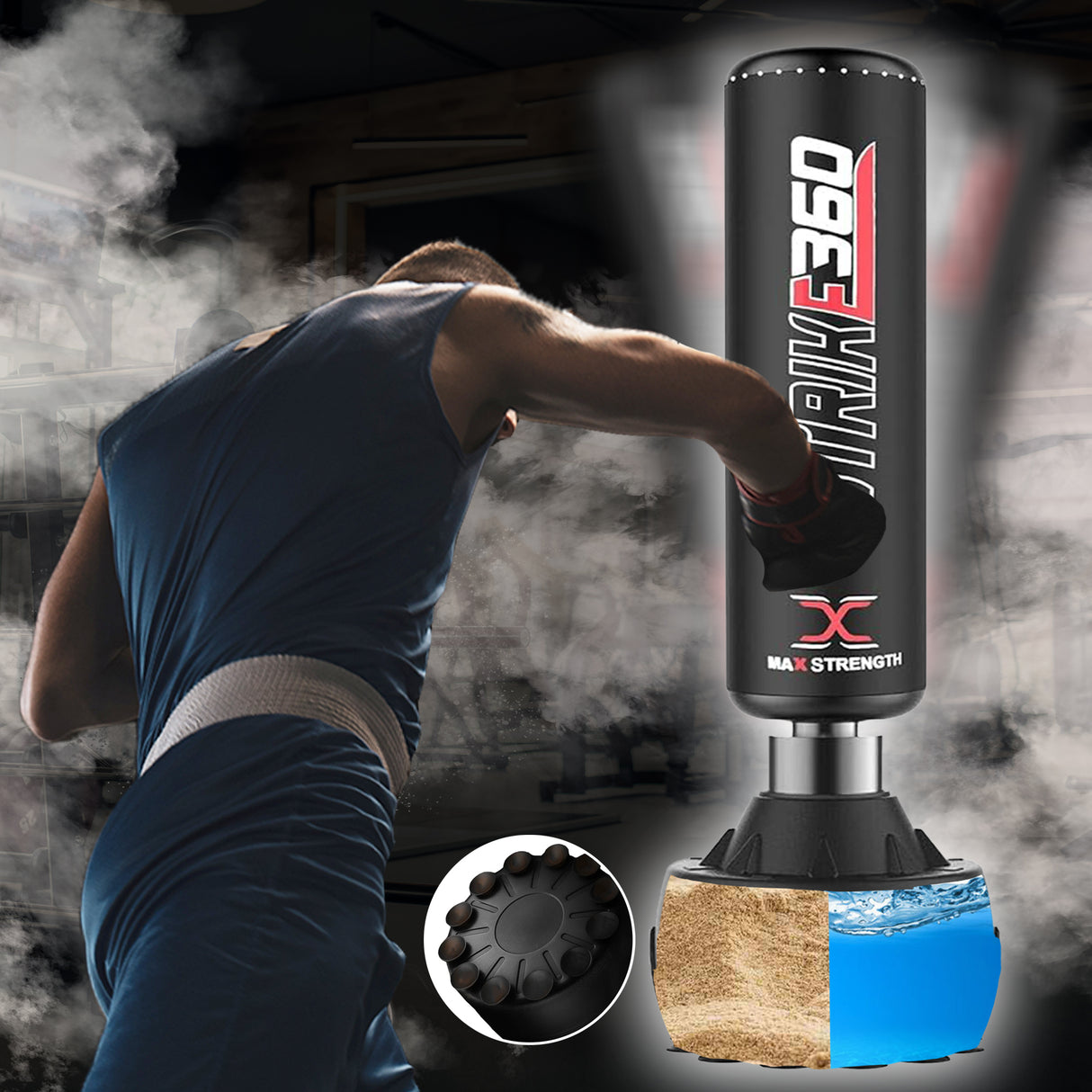 MAXSTRENGTH Free Standing Punch Bag Boxing Training 6FT