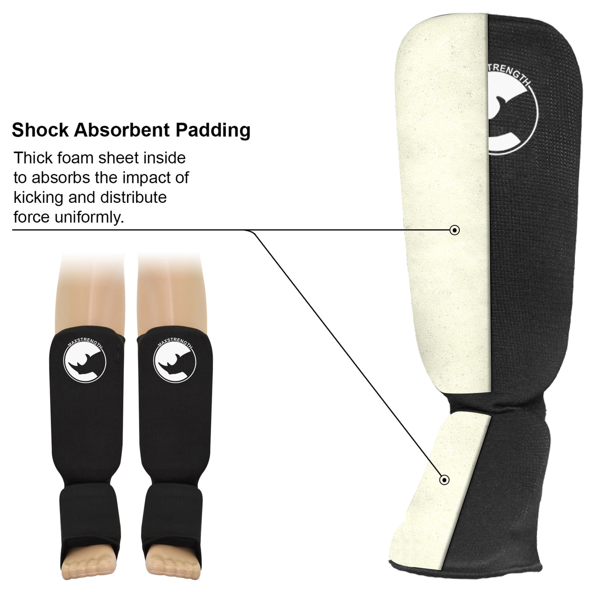 MAXSTRENGTH Shin Instep Guards Protector