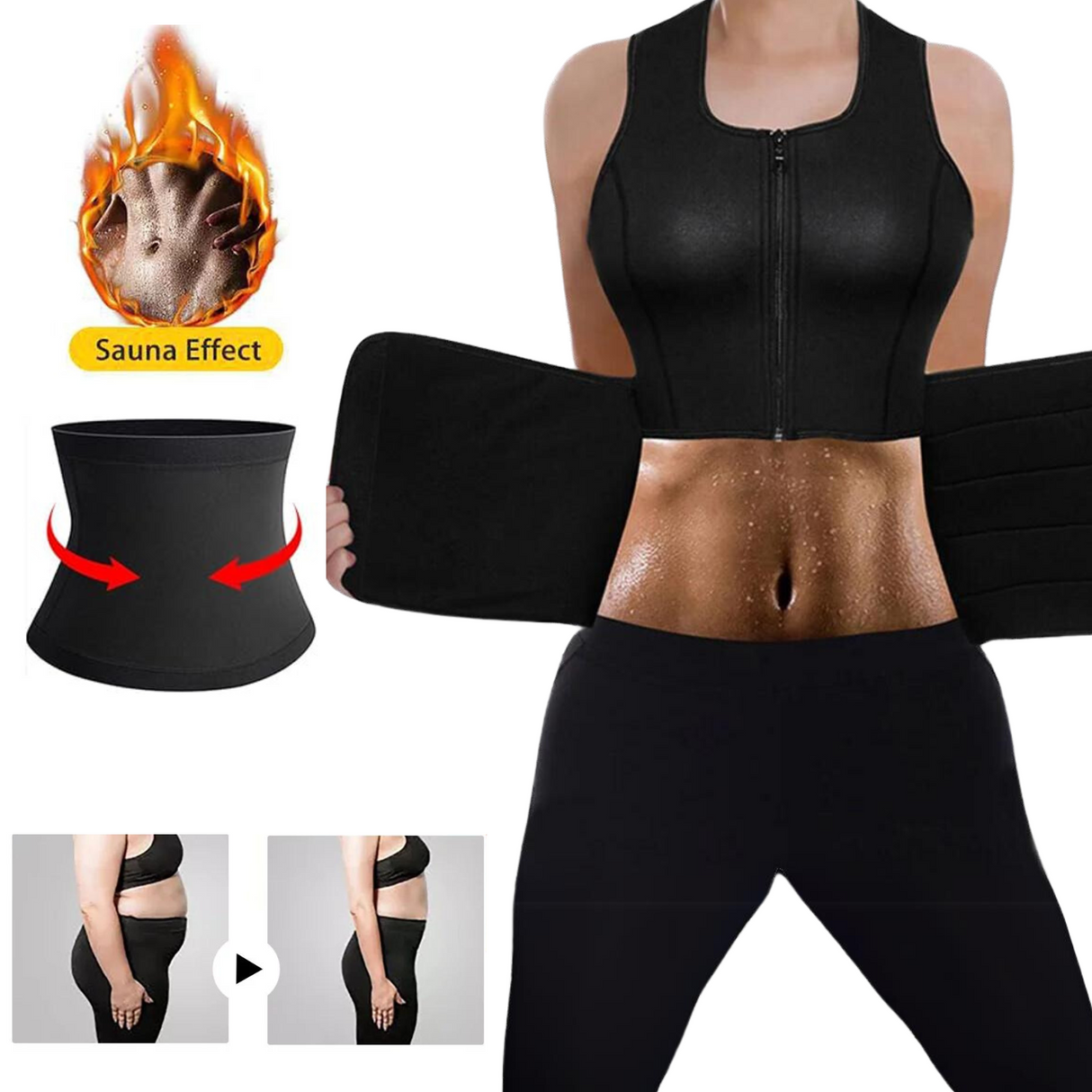 MAXSTRENGTH Neoprene Compression Waist Trimmer Abdominal Belt