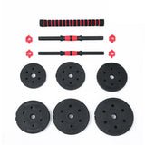 MAXSTRENGTH Vinyl Dumbbells and Barbell Bar Set 10kg to 30kg