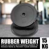 MAXSTRENGTH Olympic Bumper Rubber Weight Plates 15Kg Pair