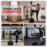 MAXSTRENGTH Free Standing Speed Ball Reflex Bar Spinning 360°