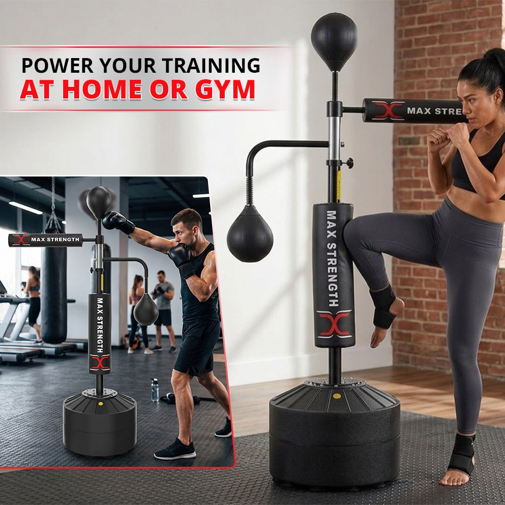 MAXSTRENGTH Free Standing Speed Ball Reflex Bar Spinning 360°