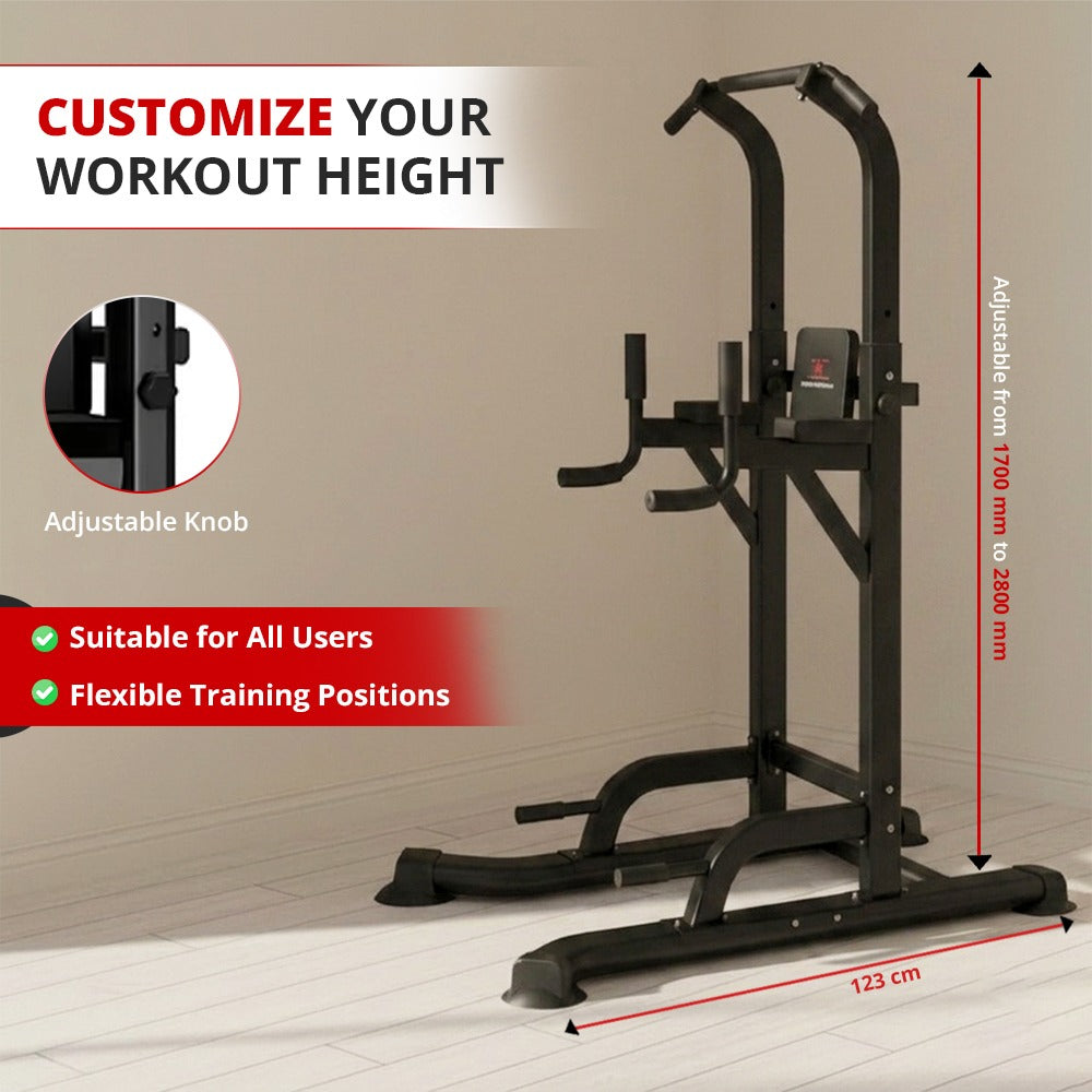 MAXSTRENGTH Pull Up Tower Dip Station | Multi-Functional Home Gym Power Tower