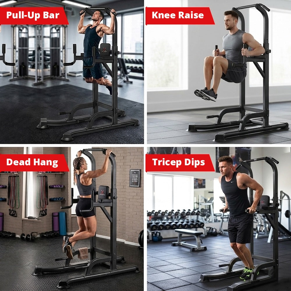 MAXSTRENGTH Pull Up Tower Dip Station | Multi-Functional Home Gym Power Tower