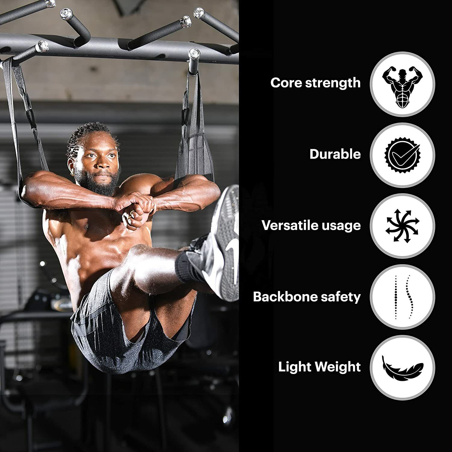 HXGN Adjustable Ab Straps – Hanging Abdominal Sling For Core & Oblique Training (HABS)